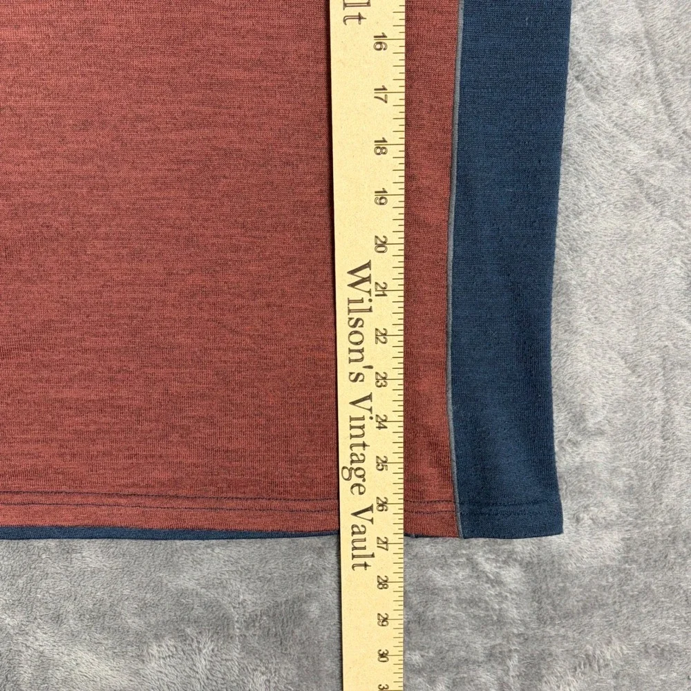 Kuhl 1/4 Zip Pullover Mens Large Blue Rust Orange Colorblock Performance Stretch